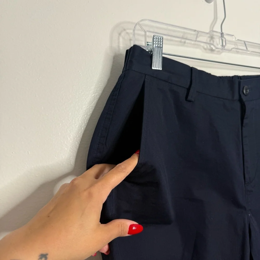 NWT‎ Massimo Dutti Men's Cotton Poplin Bermuda Shorts In Navy Size 31
